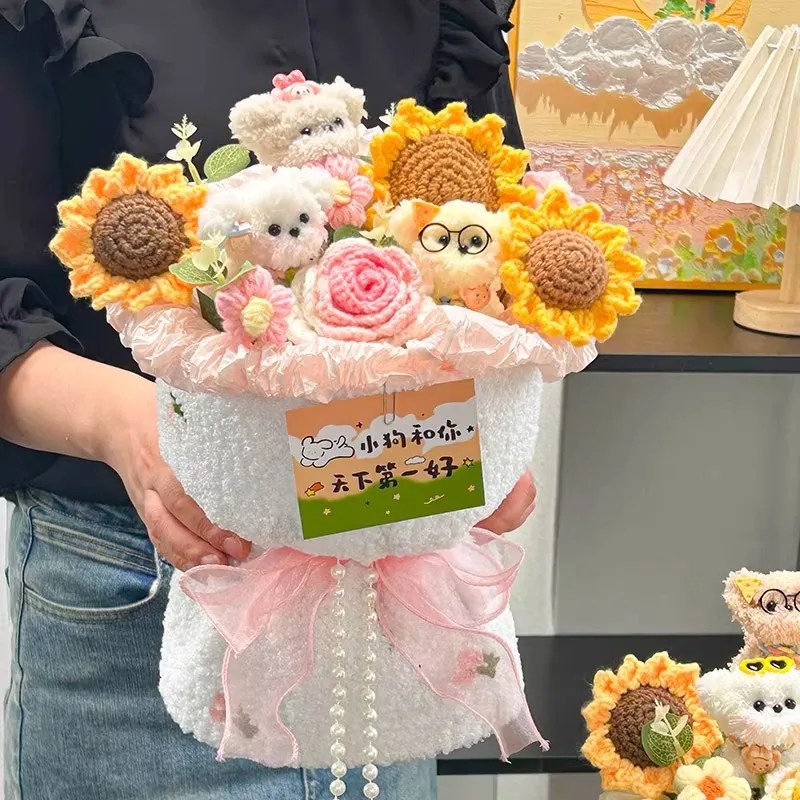 Kawaii Crochet Flower Bouquet