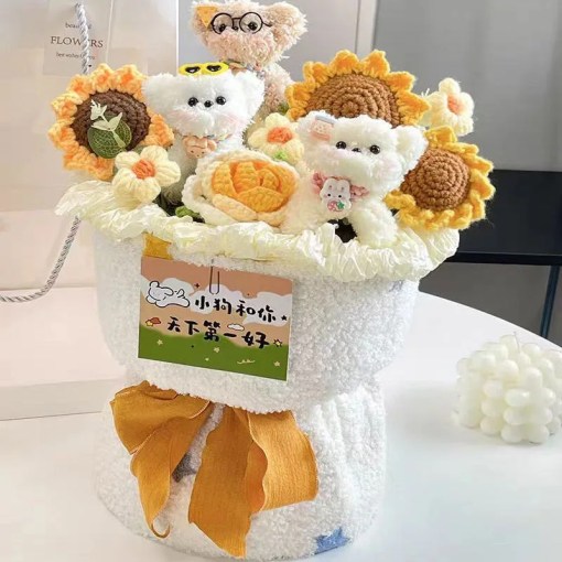 Kawaii Crochet Flower Bouquet