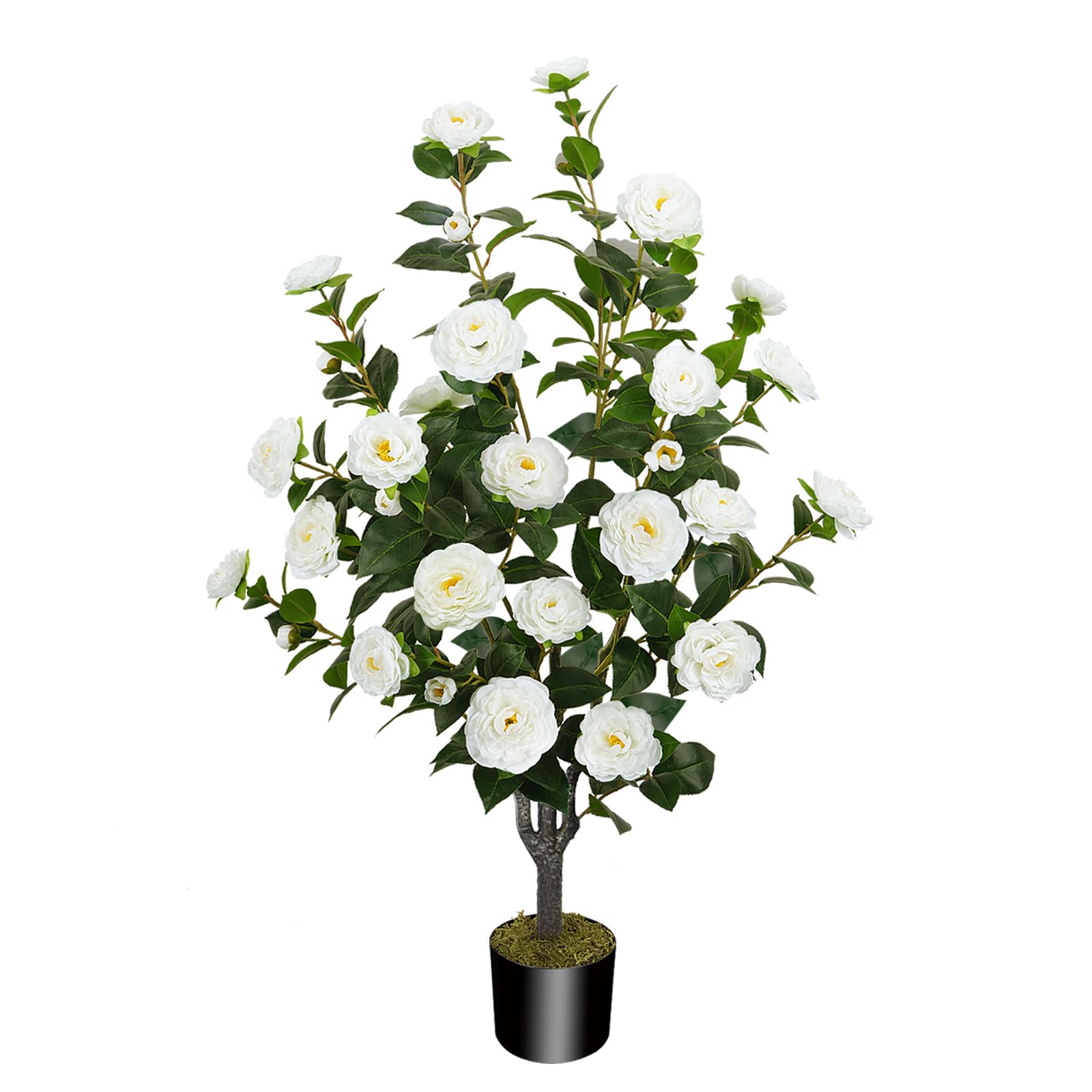 3.6FT Artificial Camellia Fake Tree, Artificial Plants