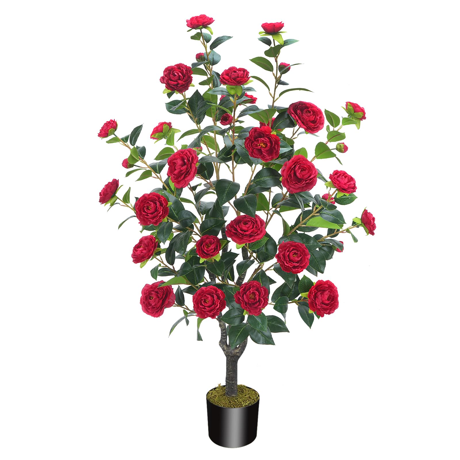 3.6FT Artificial Camellia Fake Tree, Artificial Plants