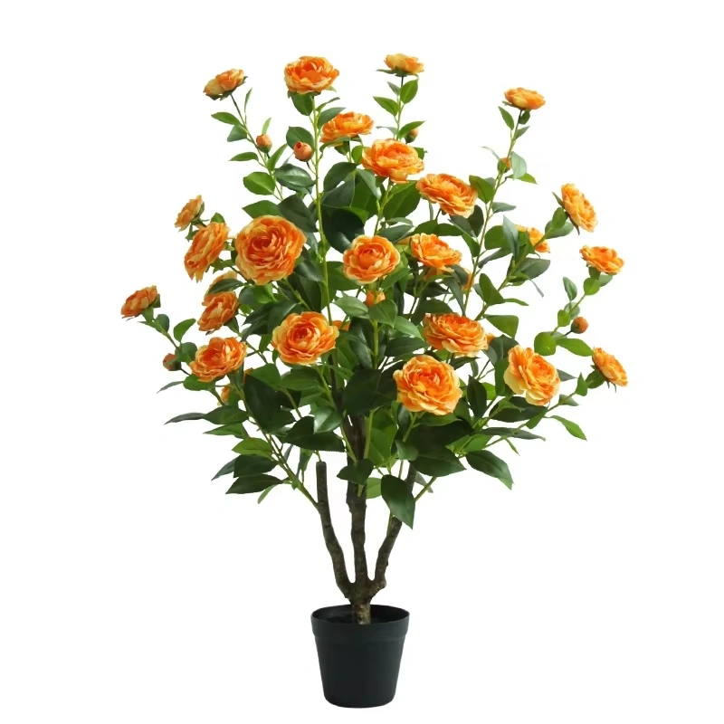 3.6FT Artificial Camellia Fake Tree, Artificial Plants