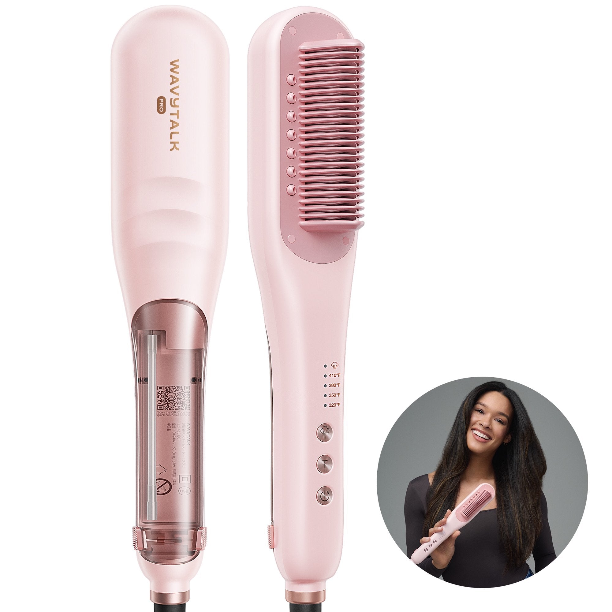 Wavytalk Pro Steam Hair Straightener Brush