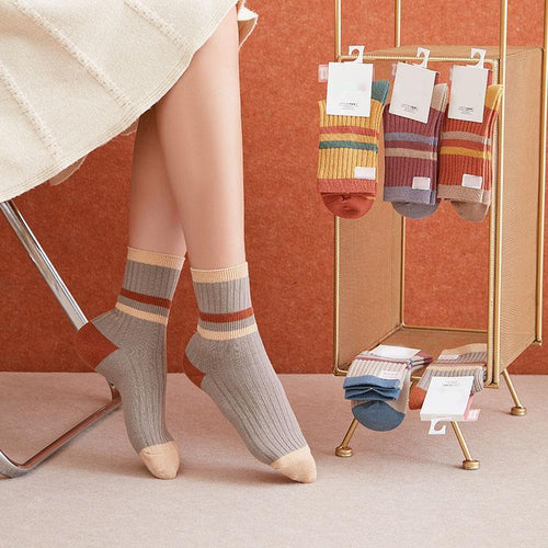 10 Pairs Of Women's Spring Cotton Socks