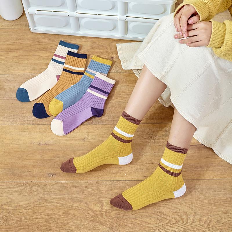 10 Pairs Of Women's Spring Cotton Socks