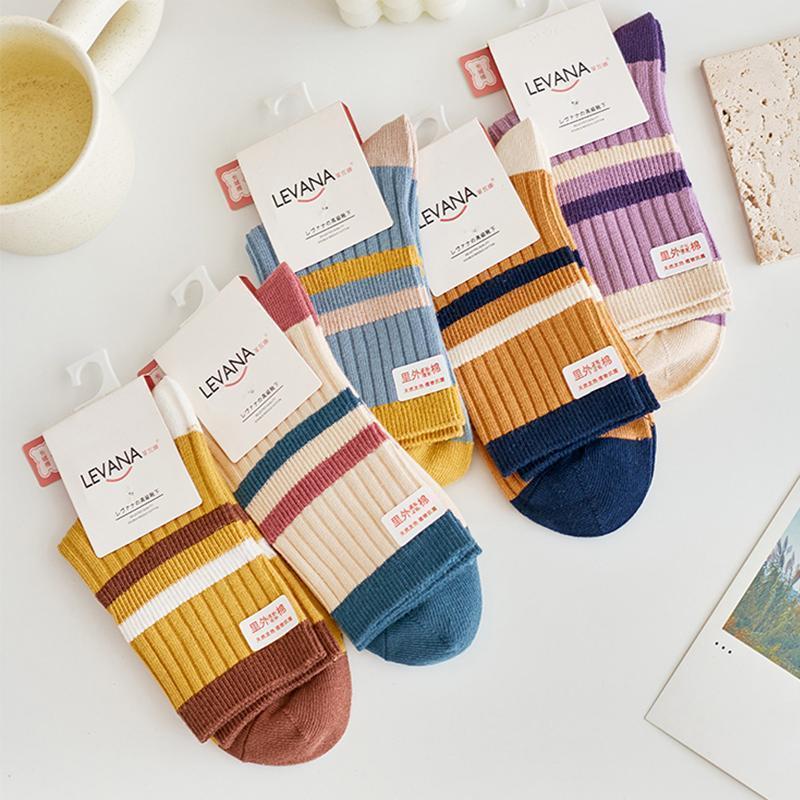 10 Pairs Of Women's Spring Cotton Socks