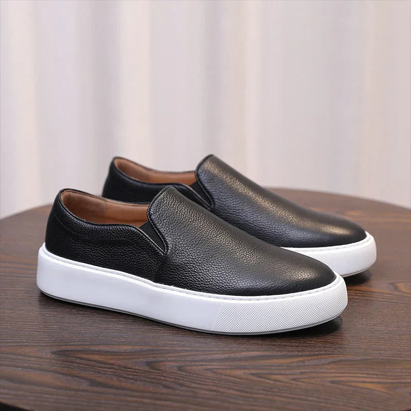 Men's Leather Flat Sneakers