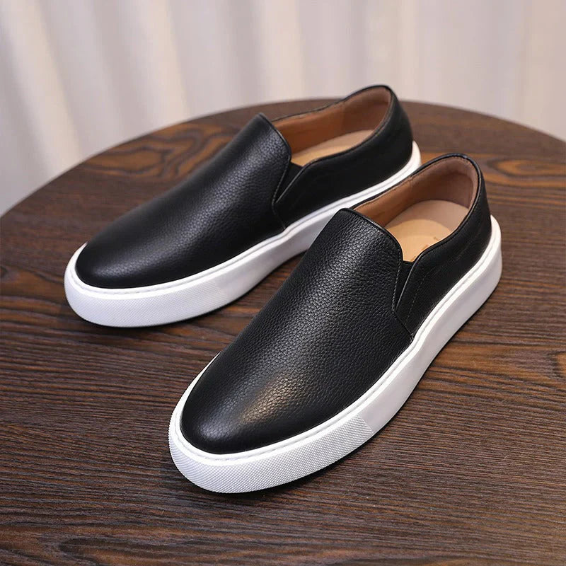 Men's Leather Flat Sneakers