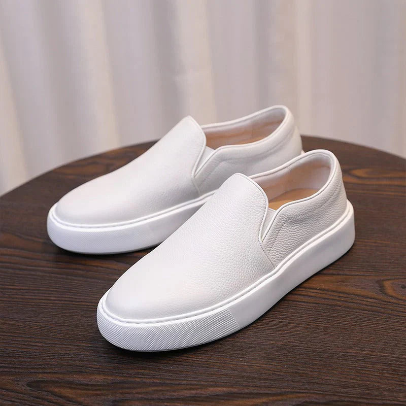 Men's Leather Flat Sneakers