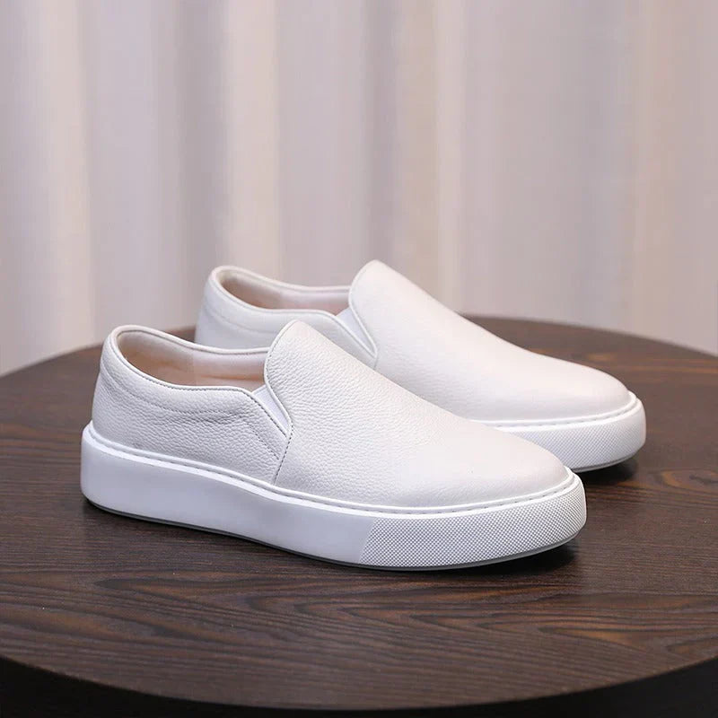 Men's Leather Flat Sneakers