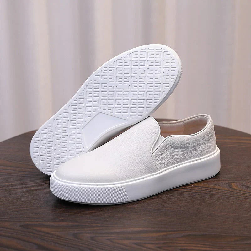 Men's Leather Flat Sneakers